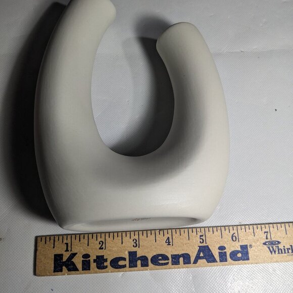 NEW- Eastern Rock Ceramic U Shape Vase Home Decor Off White - Picture 4 of 6